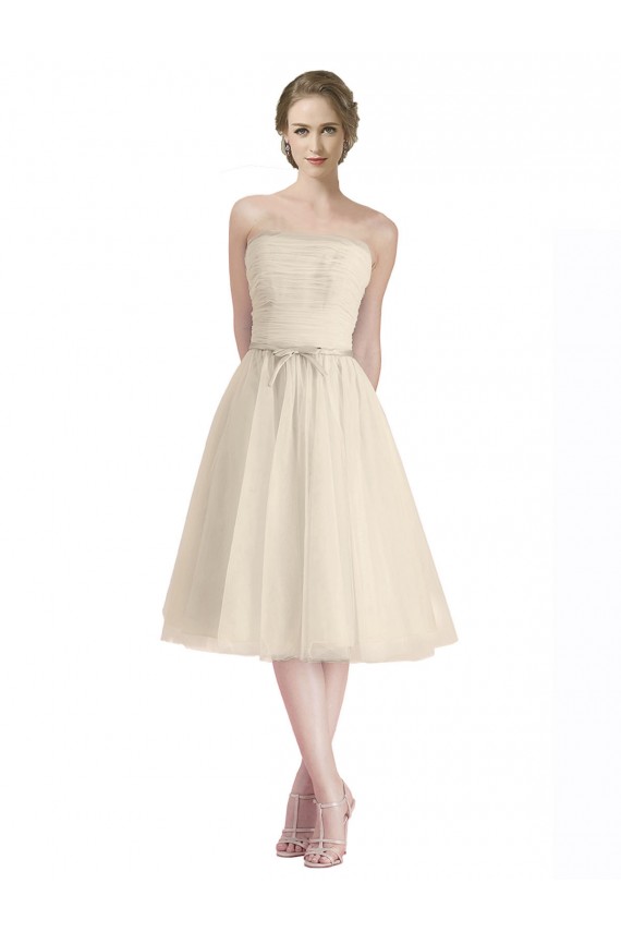 línea A Sin tirantes Cóctel Tul Corto Vestidos de dama de honor / Vestidos de cóctel / Vestidos para homecoming Fábrica